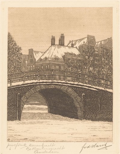 Heerengracht cerca de Reguliersgracht, Ámsterdam (título original del objeto) de Frederik van der Harst (signed by artist)