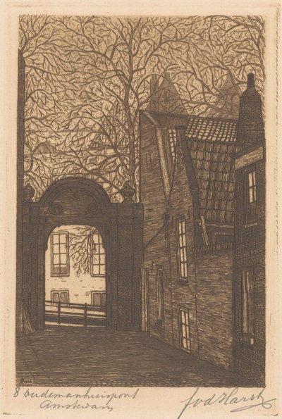 Oudemanhuispoort en Ámsterdam de Frederik van der Harst (signed by artist)