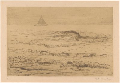 Barco de vela en el mar de Frederika Henriëtte Broeksmit (signed by artist)