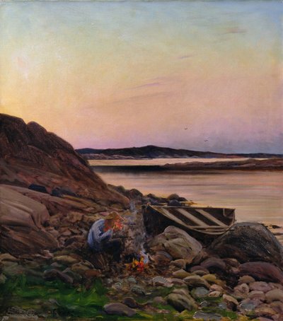 Atmósfera nocturna (óleo sobre lienzo) de Fredrik Kolstoe