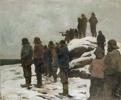 Pescadores (óleo sobre lienzo) de Fredrik Kolstoe