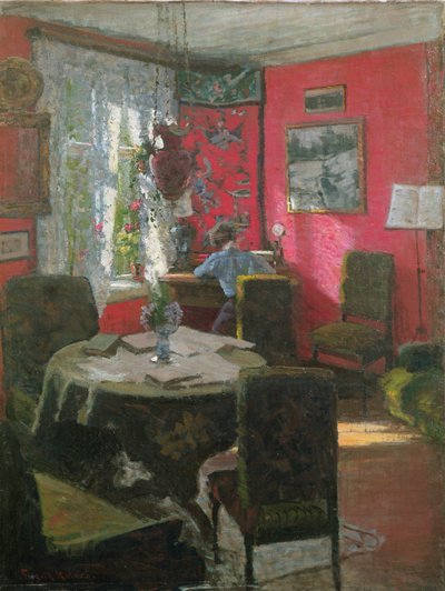 Interior (óleo sobre lienzo) de Fredrik Kolstoe