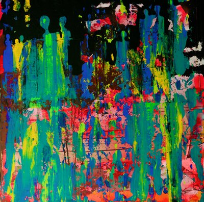Multitud abstracta y vibrante de Fredrik Olsen