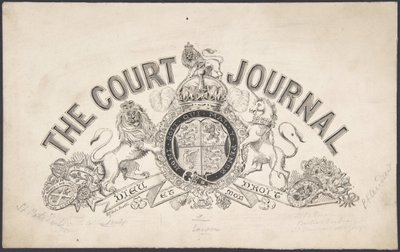 Diseño de la portada para The Court Journal de Freeman Gage Delamotte