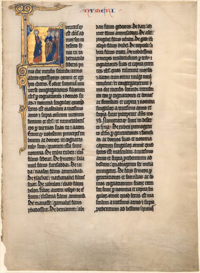 Moisés contando a los hijos de Israel de French 13th Century