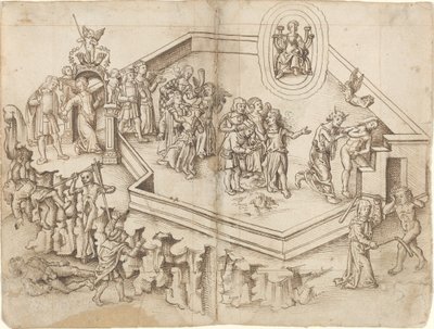 Alegoría de la vida de un erudito en un hogar rico [fol. 3 verso / 4 recto] de French 16th Century