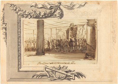 Una procesión de la Madonna di San Luca de French 18th Century