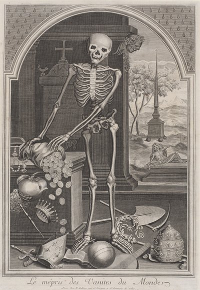 La muerte con vanidades mundanas de French 18th Century