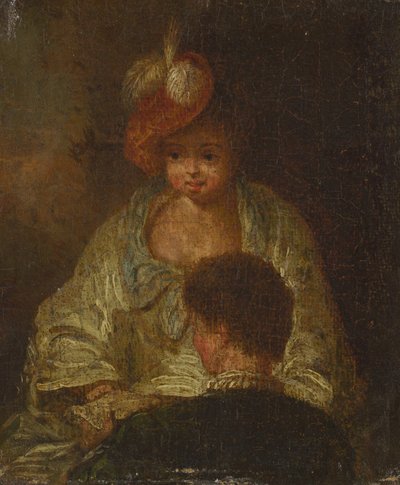 Joven Mujer y Hombre de French 18th Century