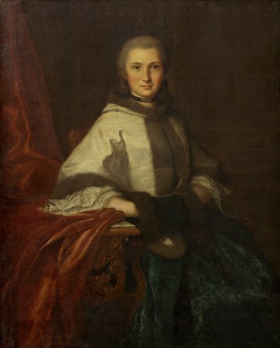 Joven con un Manguito de French 18th Century