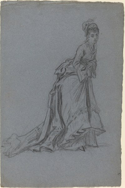 Joven Elegante Avanzando de French 19th Century
