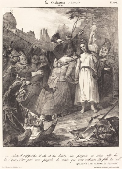 ...entonces, se acercó a ella: Parodia de la traición de Cristo de van Dyck de French 19th Century