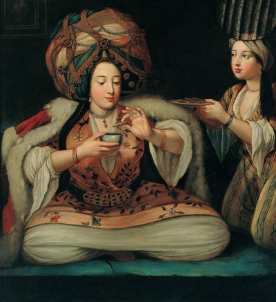 Disfrutando del café, principios del siglo XVIII de French Master