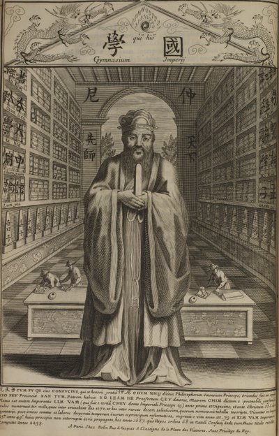 Retrato del pensador y filósofo social chino Confucio 551 a.C. - 479 a.C. de French Master