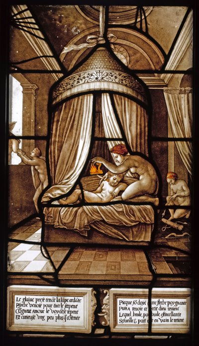 La historia de Psique, vitral, 1441-1444 de French Master