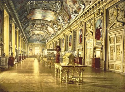 Una galería en el Louvre, París, 1890-1900 de French Photographer