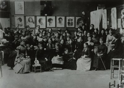 Academie Julian, París, grupo de estudiantes de arte de French Photographer