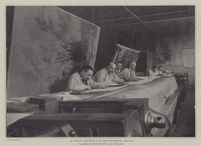 Taller de artistas en la Manufactura de Tapices de Beauvais, Francia de French Photographer