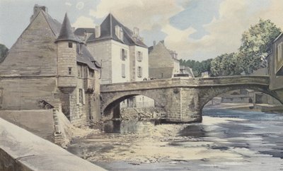 Aubusson, Puente de la Terrade, sobre el Creuse, Vista río abajo de French Photographer