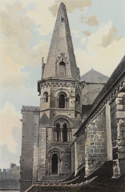 Auxerre, Iglesia de San Eusebio, vista noroeste (antes de la restauración) de French Photographer