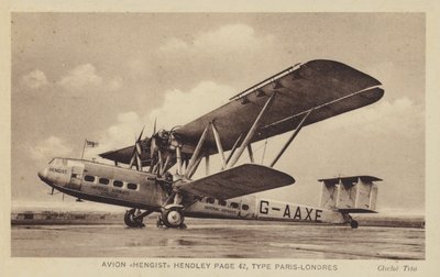 Avión Hengist Hendley Page 42, Tipo París-Londres de French Photographer