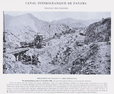 Canal Interoceánico de Panamá, Trabajos de las esclusas (foto en b/n) de French Photographer