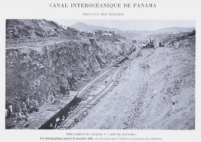 Canal Interoceánico de Panamá, Trabajos de las esclusas (foto en b/n) de French Photographer