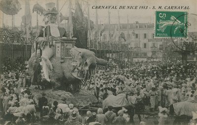 Carnaval de Niza 1913. Postal enviada en 1913. de French Photographer