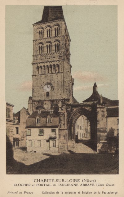 Charité-sur-Loire, Campanario y Portal de la Antigua Abadía de French Photographer