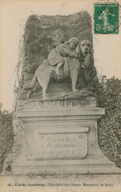 Clichy-Asnieres - Cementerio de Perros. Monumento de Barry de French Photographer