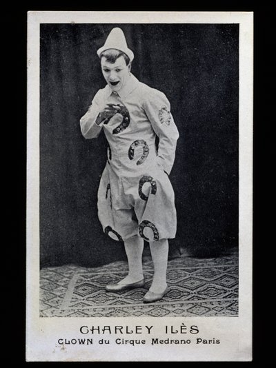 Payaso Charley Iles (1876-?) del circo Medrano en París, circa 1910, postal, Francia, siglo XX de French Photographer