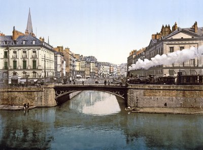Confluencia del Edre y el Loira en Nantes, 1890-1900 de French Photographer