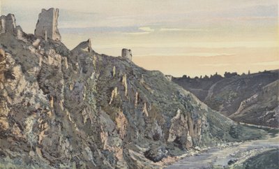 Crozant, Ruinas del Castillo al borde del Creuse, Vista noreste de French Photographer