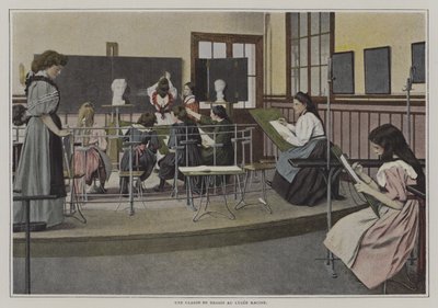 Clase de dibujo en el Liceo Racine, París de French Photographer