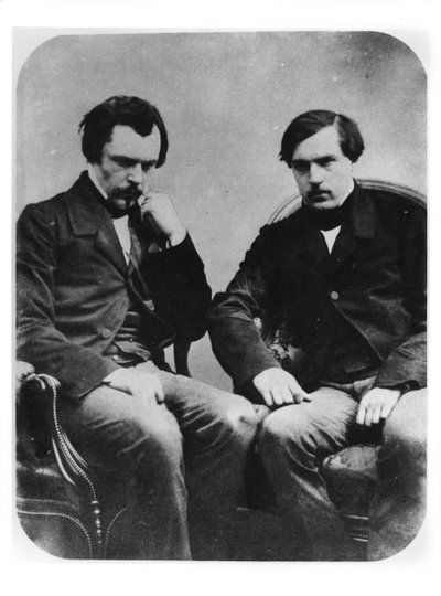 Edmond Louis Antoine Huot de Goncourt (1822-96) y Jules Alfred Huot de Goncourt (1830-70) (daguerrotipo) de French Photographer