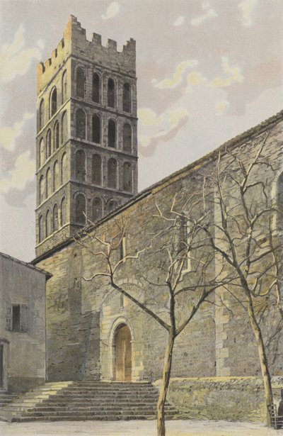 Elne, Iglesia, Fachada lateral S, y campanario de French Photographer