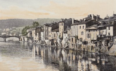 Épinal, Viejas casas del muelle Rualmenil, al borde del Mosela de French Photographer