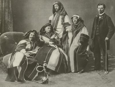 Ferdinand De Lesseps (segundo desde la derecha) trabajando en el canal de Suez de French Photographer