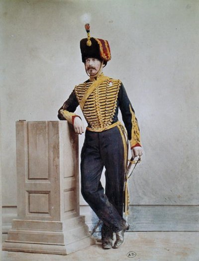 Soldado francés en la época del Segundo Imperio (foto en color) de French Photographer