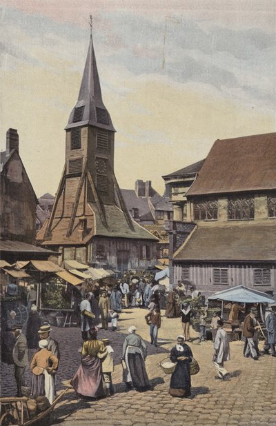 Honfleur, La plaza del Mercado y la Iglesia Sainte-Catherine de French Photographer
