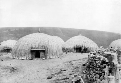 Cabañas Cafres, Sudáfrica, c.1914 de French Photographer