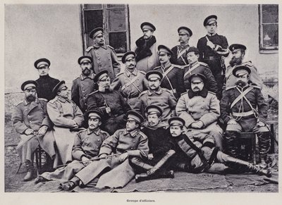 El Ejército Ruso: Grupo de oficiales (foto en b/n) de French Photographer