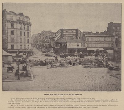 La Comuna de París, Barricada del Bulevar de Belleville de French Photographer