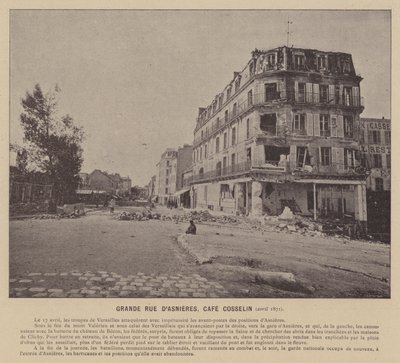 La Comuna de París, Gran Calle de Asnieres, Café Cosselin, abril 1871 de French Photographer