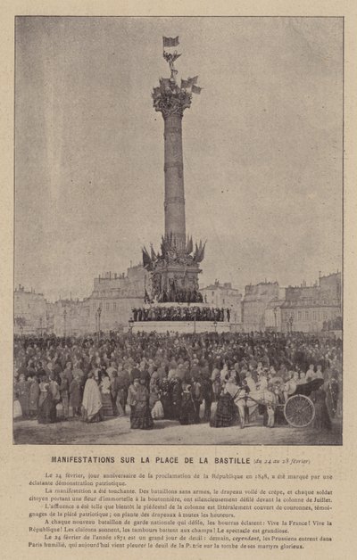 La Comuna de París, Manifestaciones en la Plaza de la Bastilla, del 24 al 28 de febrero de French Photographer