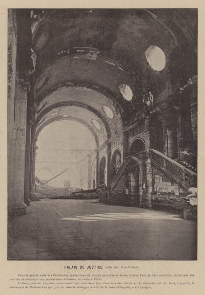 La Comuna de París, Palacio de Justicia, sala de los Pas-Perdus de French Photographer