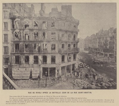 La Comuna de París, Calle de Rivoli Después de la Batalla, Esquina de la Calle Saint-Martin de French Photographer
