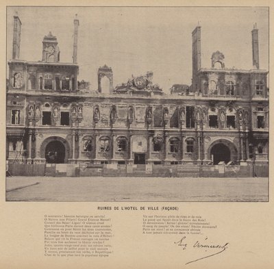 La Comuna de París, Ruinas del Hotel de Ville, Fachada de French Photographer