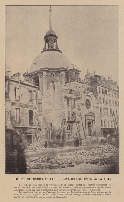 La Comuna de París, Una de las Barricadas de la Calle Saint-Antoine Después de la Batalla de French Photographer