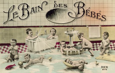 El baño de los bebés de French Photographer